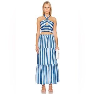 SET NWT Solid & Striped Naomi Top & Addison Skirt - Marina Blue Stripe Med & Sm